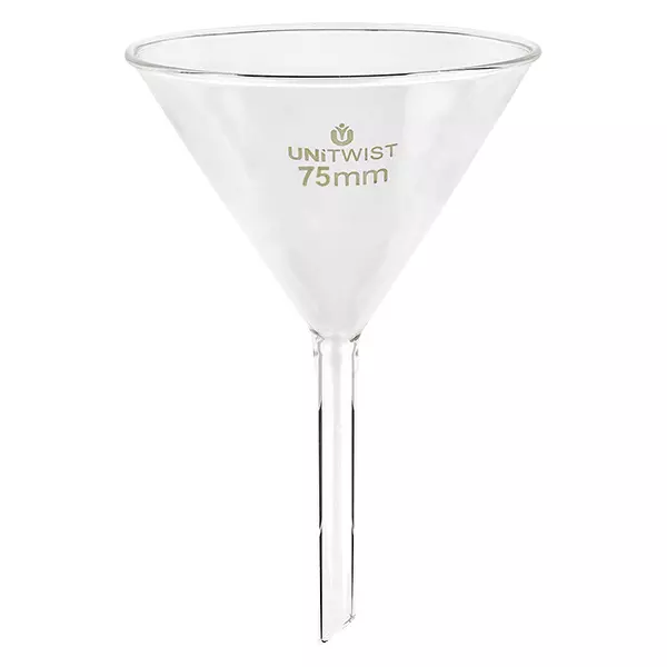 Glazen trechter ø75mm borosilicaat UNiTWIST
