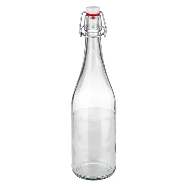 750 ml glazen fles + draaidop PVC UNiTWIST 750ml glazen fles met draaidop PVC UNiTWIST transparant leeg staand product foto