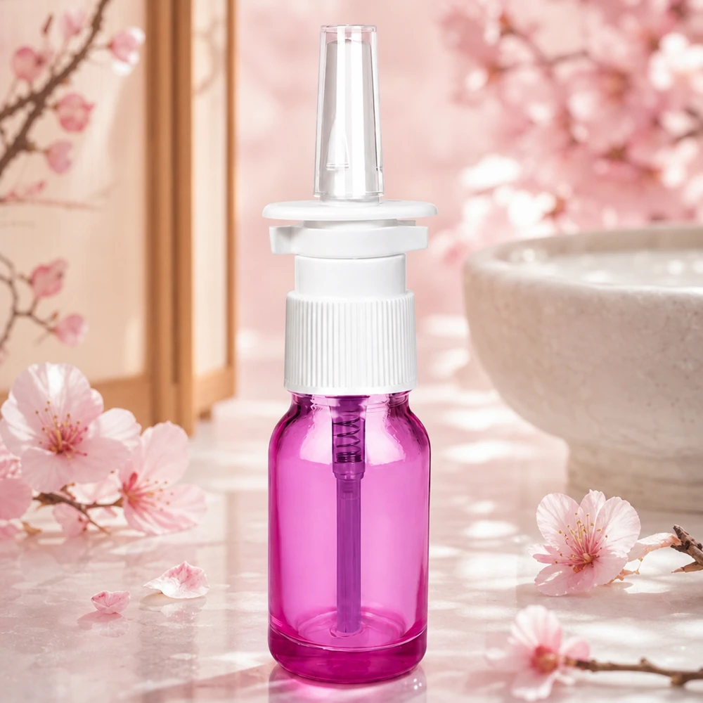 10ml neussprayfles wit/transparant standaard PurpleLine. UT18/10 Professioneel 10ml neussprayflesje van getint glas beschermt de inhoud tegen blootstelling aan licht
