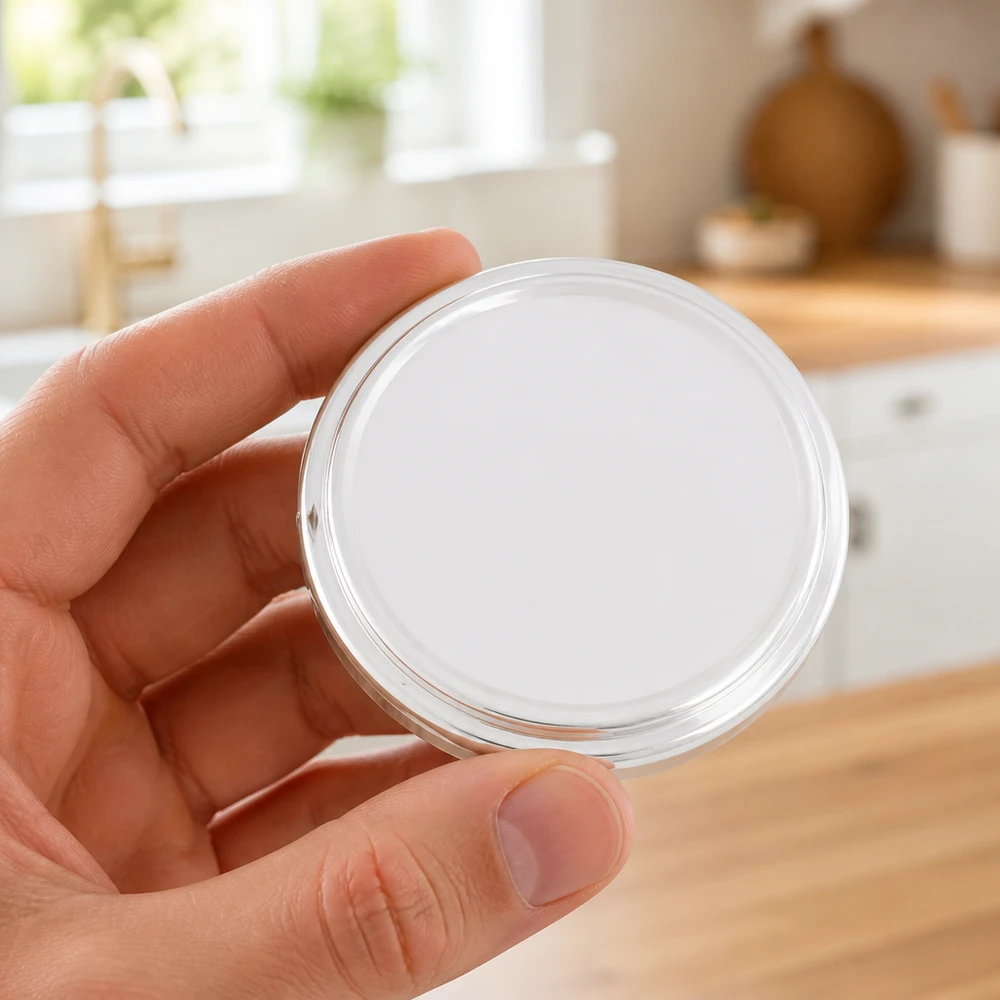 66mm BasicSeal deksel wit (TO66) UNiTWIST TO66 UNiTWIST BasicSeal 66 mm witte deksel, close-up van een keukenscène