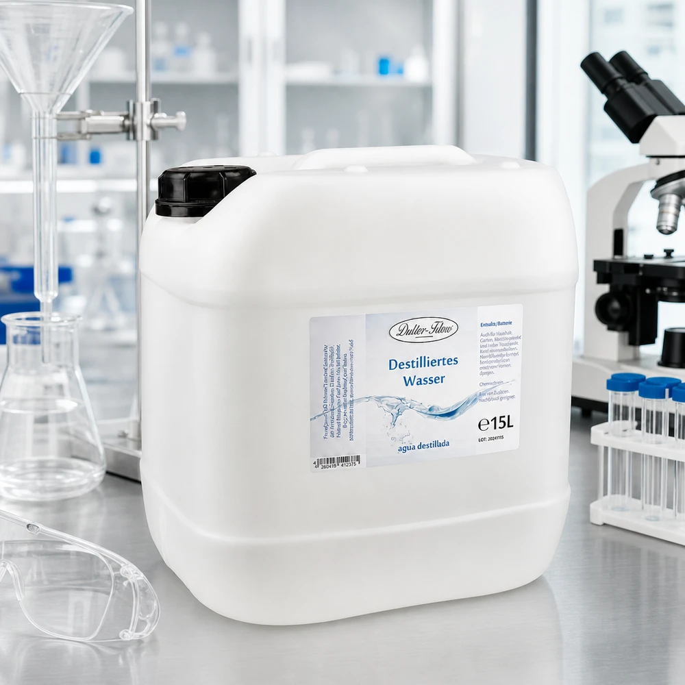 15 liter gedestilleerd water - Aqua dest in blanke premium jerrycan van Doktor Klaus