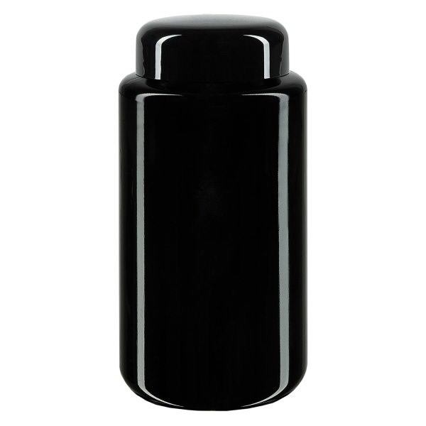 Wijdhals pot violet glas 200ml, met zwarte deksel Wijdhals pot violet glas 200ml, met zwarte deksel