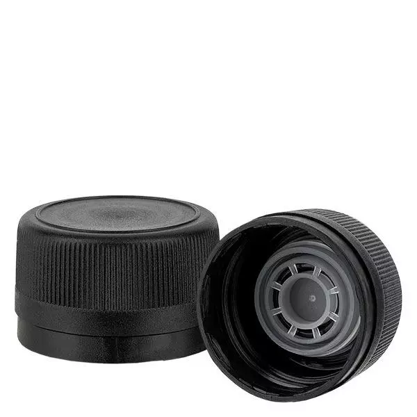 Schroefsluiting 31.5 mm zwart geribbeld met uitgietring en VR