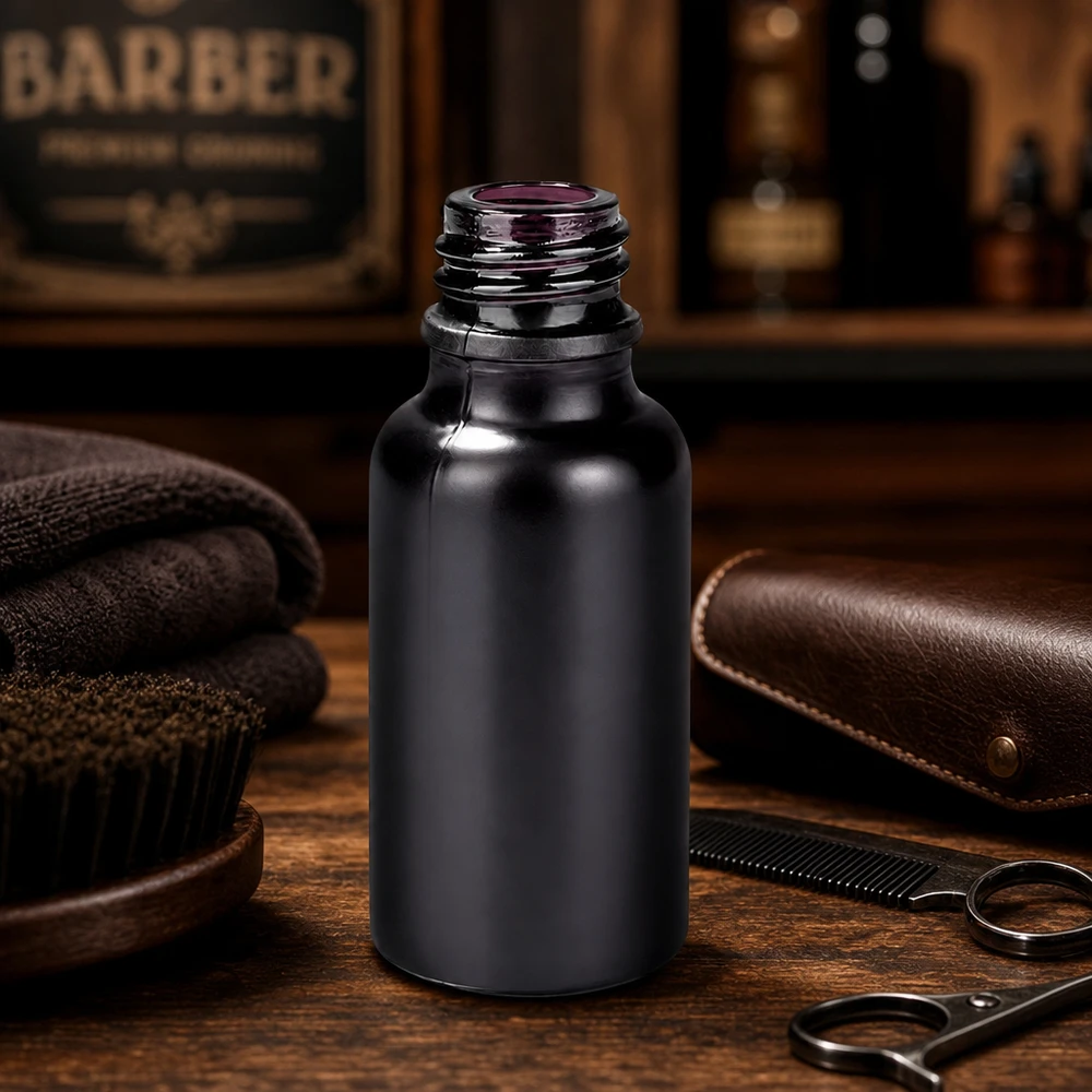 Professionele 20ml apothekersfles BlackLine voor hoogwaardige baardoliën en verzorgingsproducten