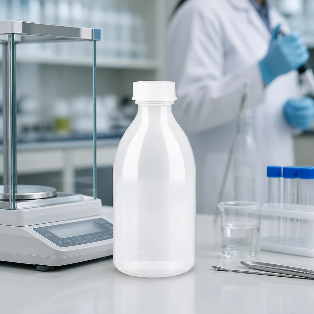 Nauwe hals laboratoriumfles 250ml met schroefsluiting Herbruikbare schroeffles van 250 ml met lekvrije sluiting voor wetenschappelijke toepassingen