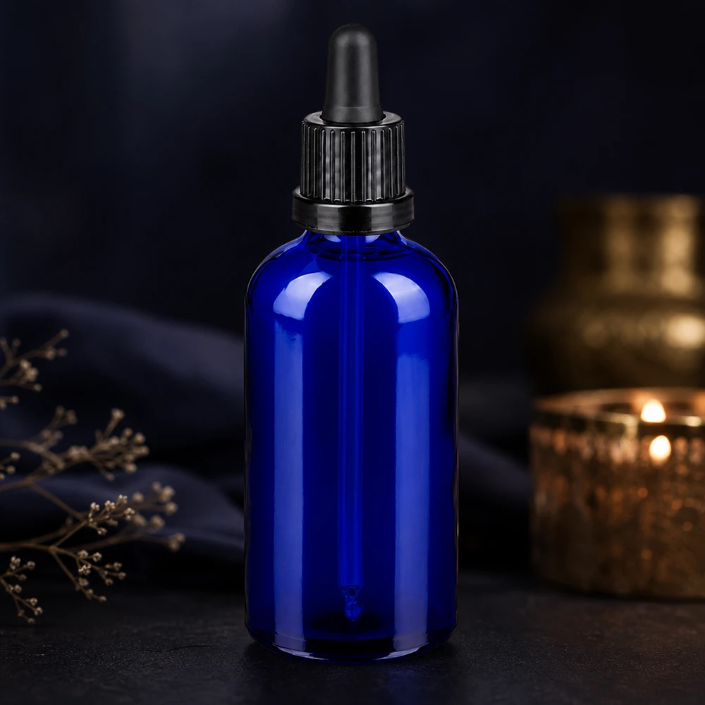 Compacte glazen fles van 100 ml met pipet, ideaal voor onderweg en mobiel gebruik