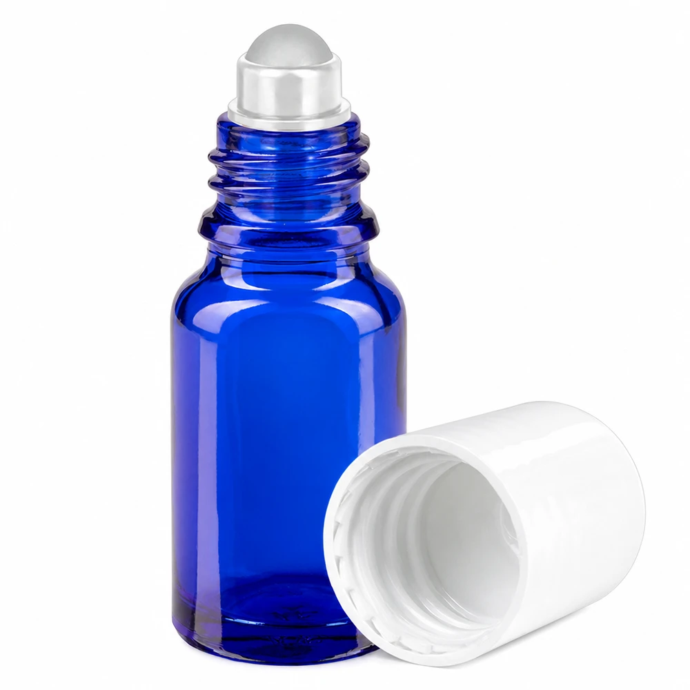 Hoogwaardige glazen fles 10ml met rolsysteem voor parfum en aromatherapie