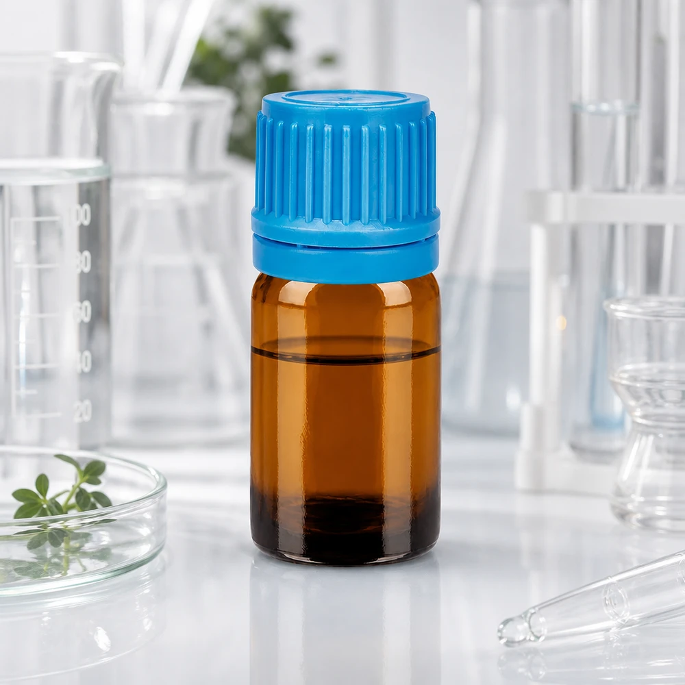 5ml BrownLine glazen flesje met UV-bescherming en blauwe 11mm schroefdop voor laboratoriumgebruik