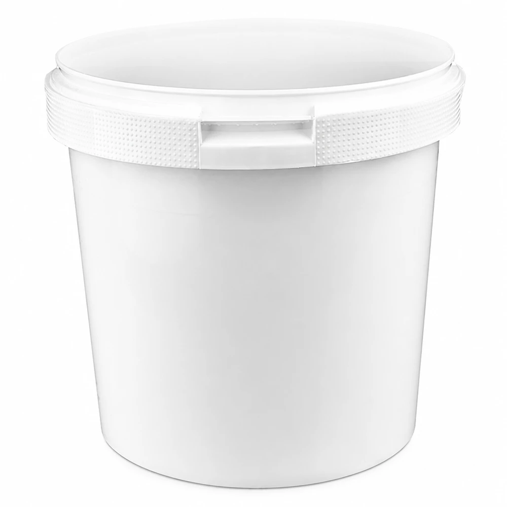 2,5 liter witte emmer zonder deksel Compacte multifunctionele emmer van 2,5 liter, wit, van PP, zonder deksel, veelzijdig inzetbaar