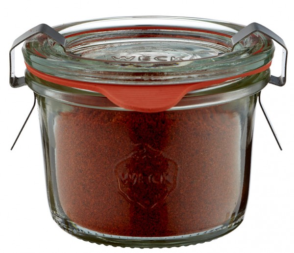 Idee voor een glazen kruidenpotje: WECK mini-stortglas 80 ml Idee voor een glazen kruidenpotje: WECK mini-stortglas 80 ml