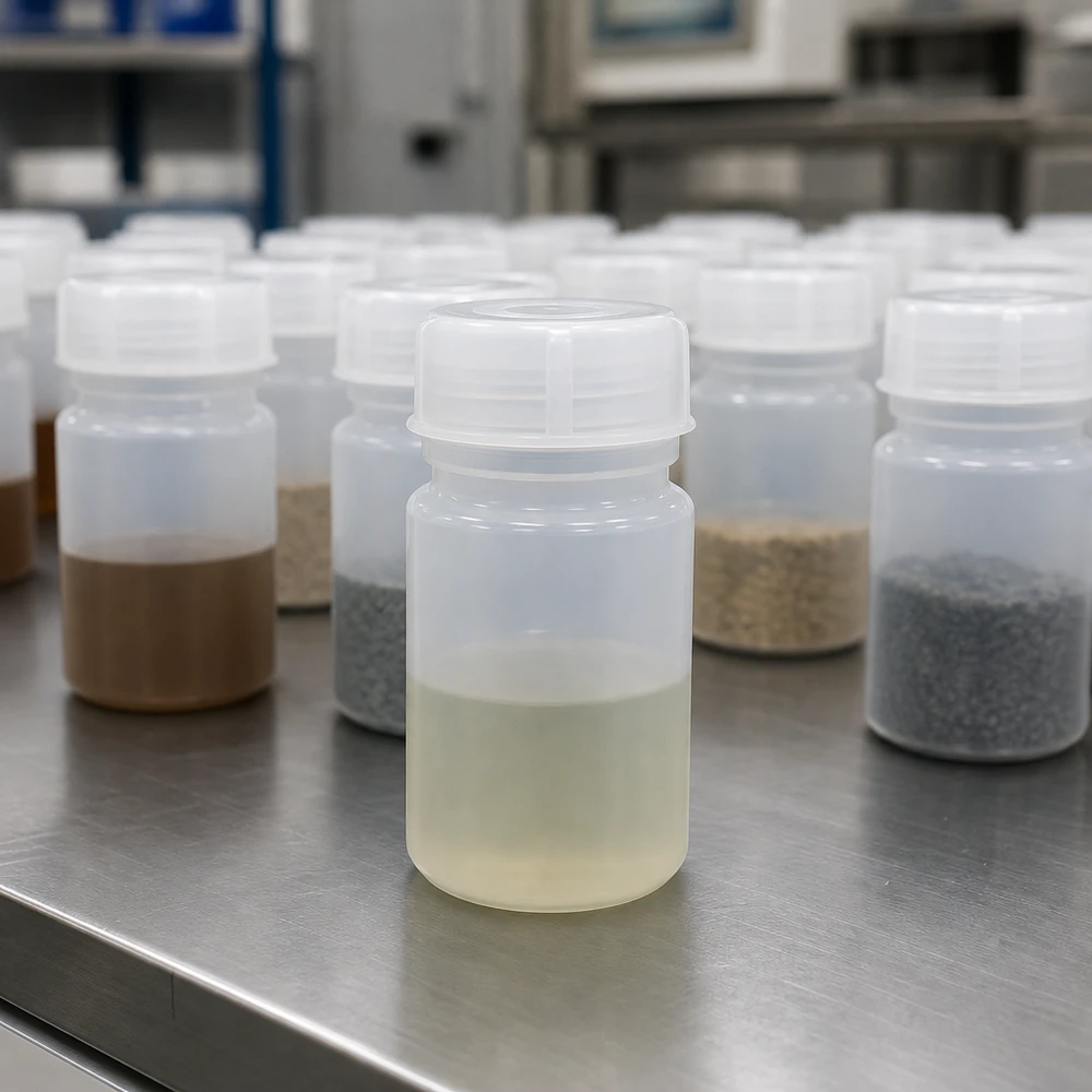 Wijde hals laboratoriumfles 50ml met sluiting Vergelijking van 50 ml schroefflessen met brede hals voor bodemmonsters, sediment- en vloeistofanalyse