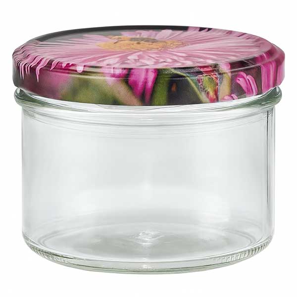 225ml bekers met BasicSeal deksel Bloemen decor UNiTWIST
