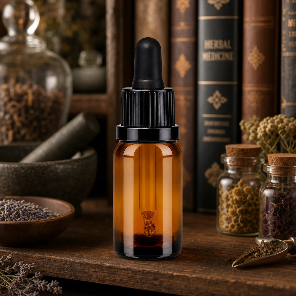 Compacte bruine pipetfles van 10 ml voor farmaceutische en cosmetische toepassingen