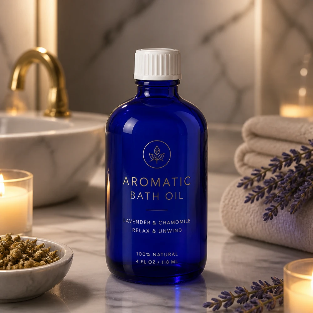 Blauwe glazen flessen 100ml met wit druppelsluiting 0.8mm St Kleine blauwe glazen fles van 100 ml met druppeldop voor badoliën en natuurlijke cosmetica