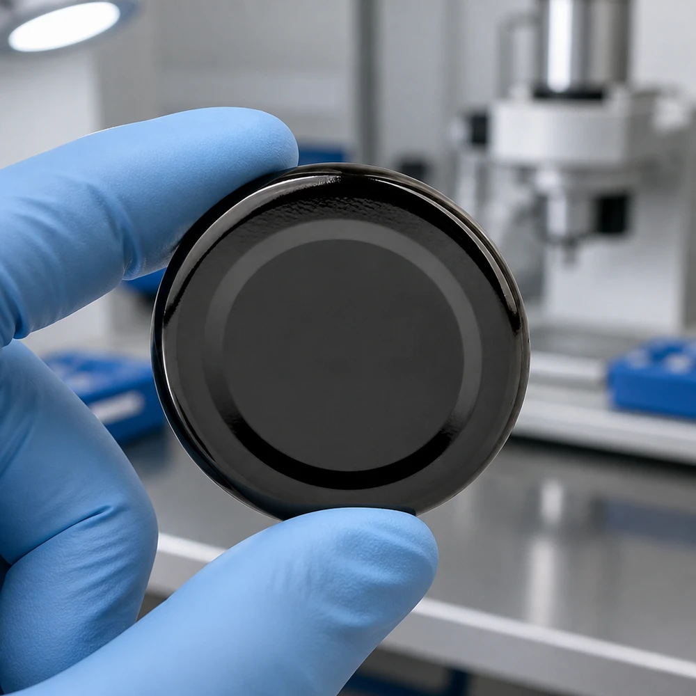 43 mm BasicSeal-deksel, zwart (TO43) UNiTWIST Glanzend zwarte TO43-inmaakdeksel BasicSeal van 43 mm van UNiTWIST – kwaliteitscontrole