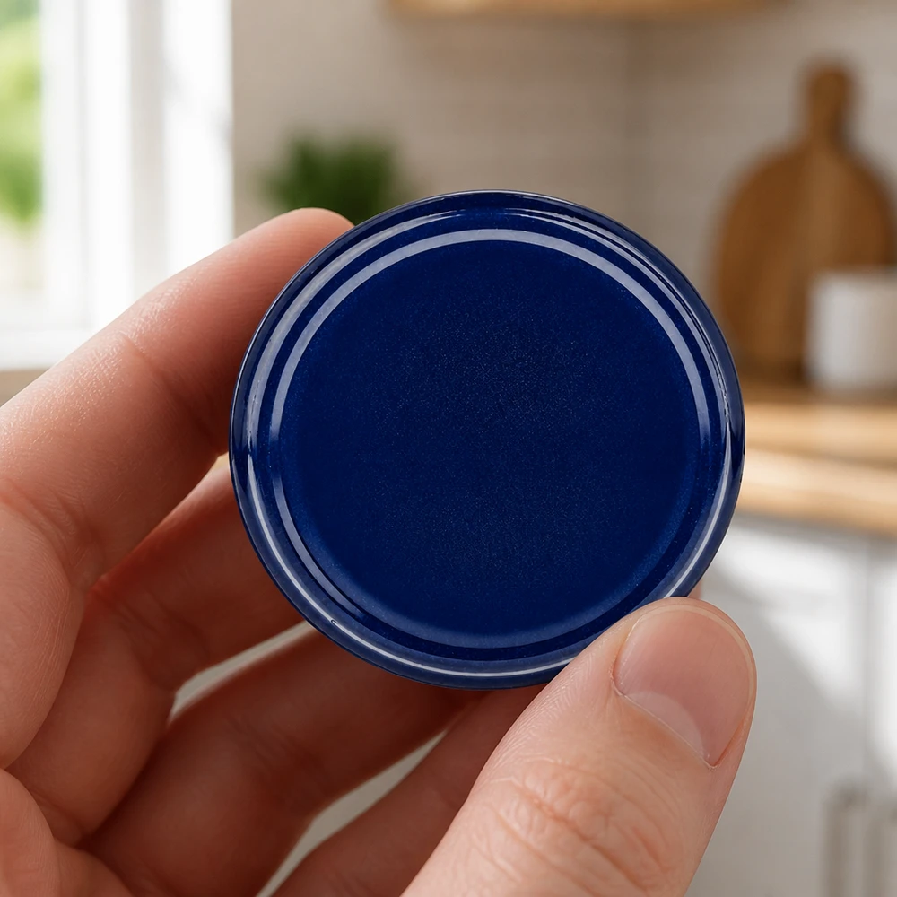 TO82 UNiTWIST-deksel in marineblauw 82 mm BasicSeal-oppervlak, detail, bovenaanzicht