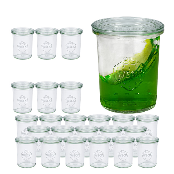Set van 24 Weck-potten van 160 ml met 24 glazen deksels