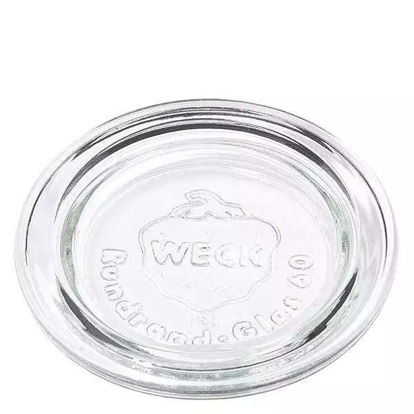 WECK glazen deksel RR60 rond transparant met reliëflogo voor inmaak- en weckpotten