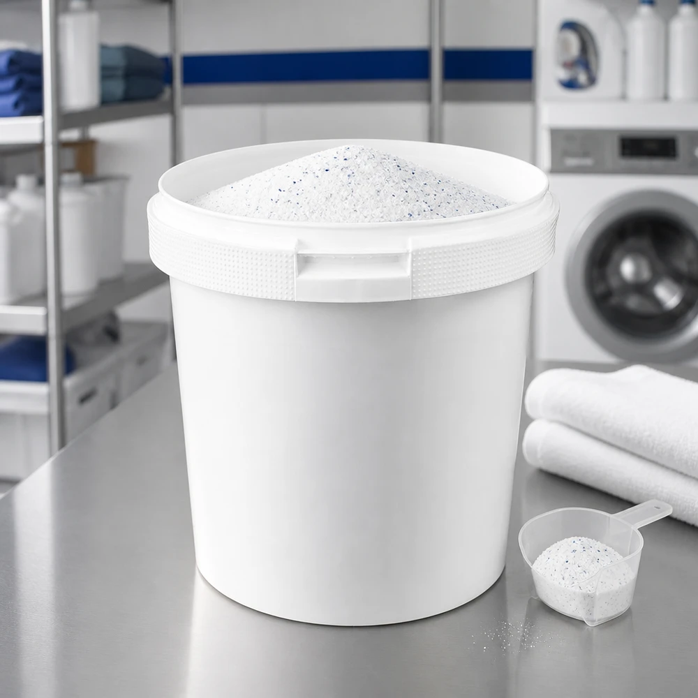 2,5 liter witte emmer zonder deksel Hygiënische PP-kunststofemmer van 2,5 l in wit, zonder deksel, voor het bewaren van wasmiddel