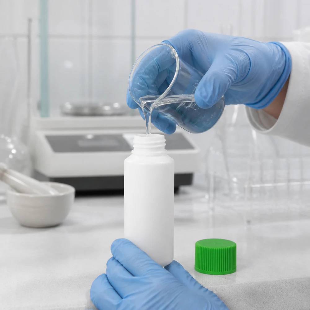 PET cilinderfles 30ml wit met schroefsluiting groen Witte, voedselveilige HDPE-apotheekfles van 30 ml met groene SV en smalle hals