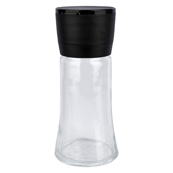 Zout-/kruidenpotje 95 ml met molen (grof) zwart Zout-/kruidenpotje 95 ml met molen (grof) zwart