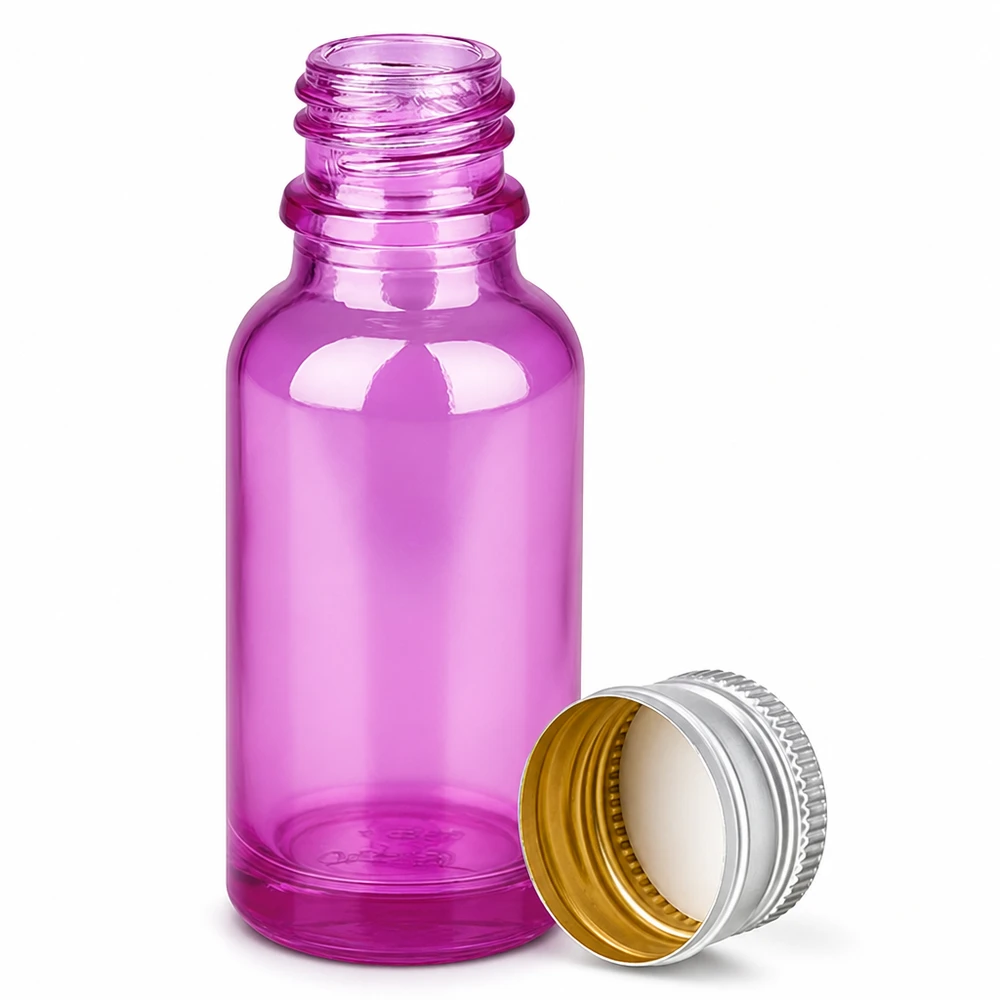 20ml fles 11mm schroefdop aluminium-zilver standaard PurpleLine.UT18/20 Paarse glazen fles 20ml met standaard schroefdraad en metalen dop voor laboratoriumtoepassingen
