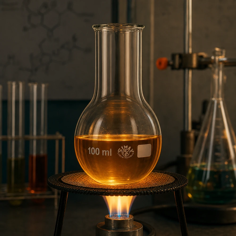 Rondbodemkolf 100ml van dikwandig glas met wijde hals voor duurzame laboratoriumuitrusting
