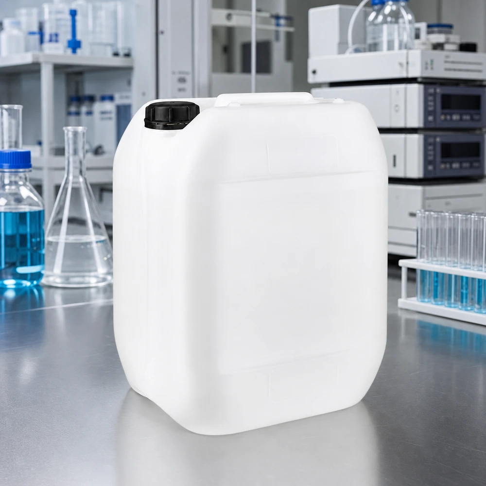 10l jerrycan, UN-toelating, met schroefsluiting Lekvrije kunststofcontainer van 10 liter met schroefdop voor veilige opslag van chemicaliën