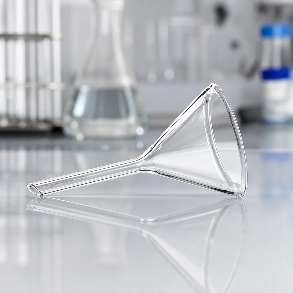 Glazen laboratoriumtrechter van soda lime glas met een diameter van 40 mm voor het nauwkeurig decanteren van vloeistoffen
