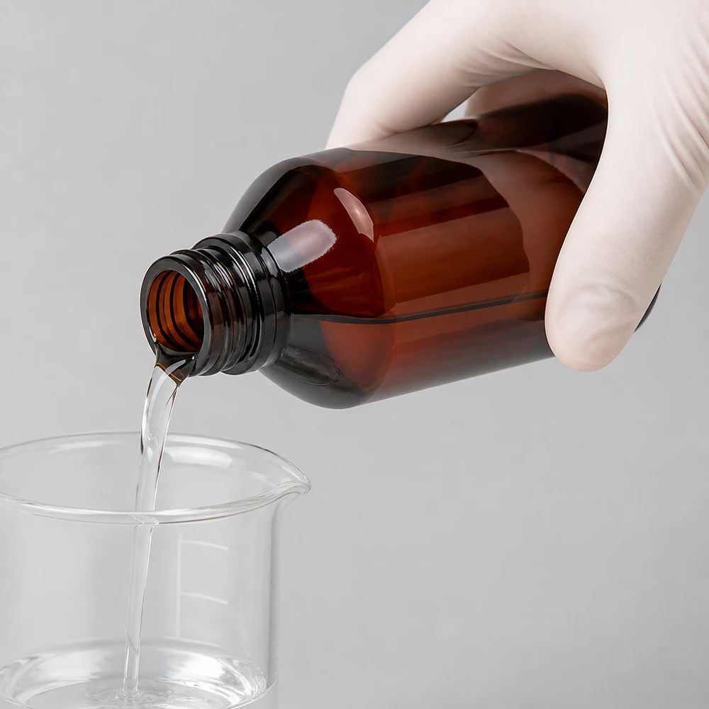 PET-fles 750 ml met verstuiver zwart Herbruikbare bruine PET-fles van 750 ml, laboratoriumkwaliteit, voor het afmeten van vloeistoffen in maatbekers