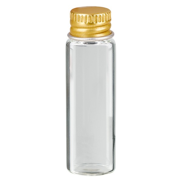 5ml mini glazen fles helder Met.-V. goud UNiTWIST 5ml mini glazen fles helder Met.-V. goud UNiTWIST