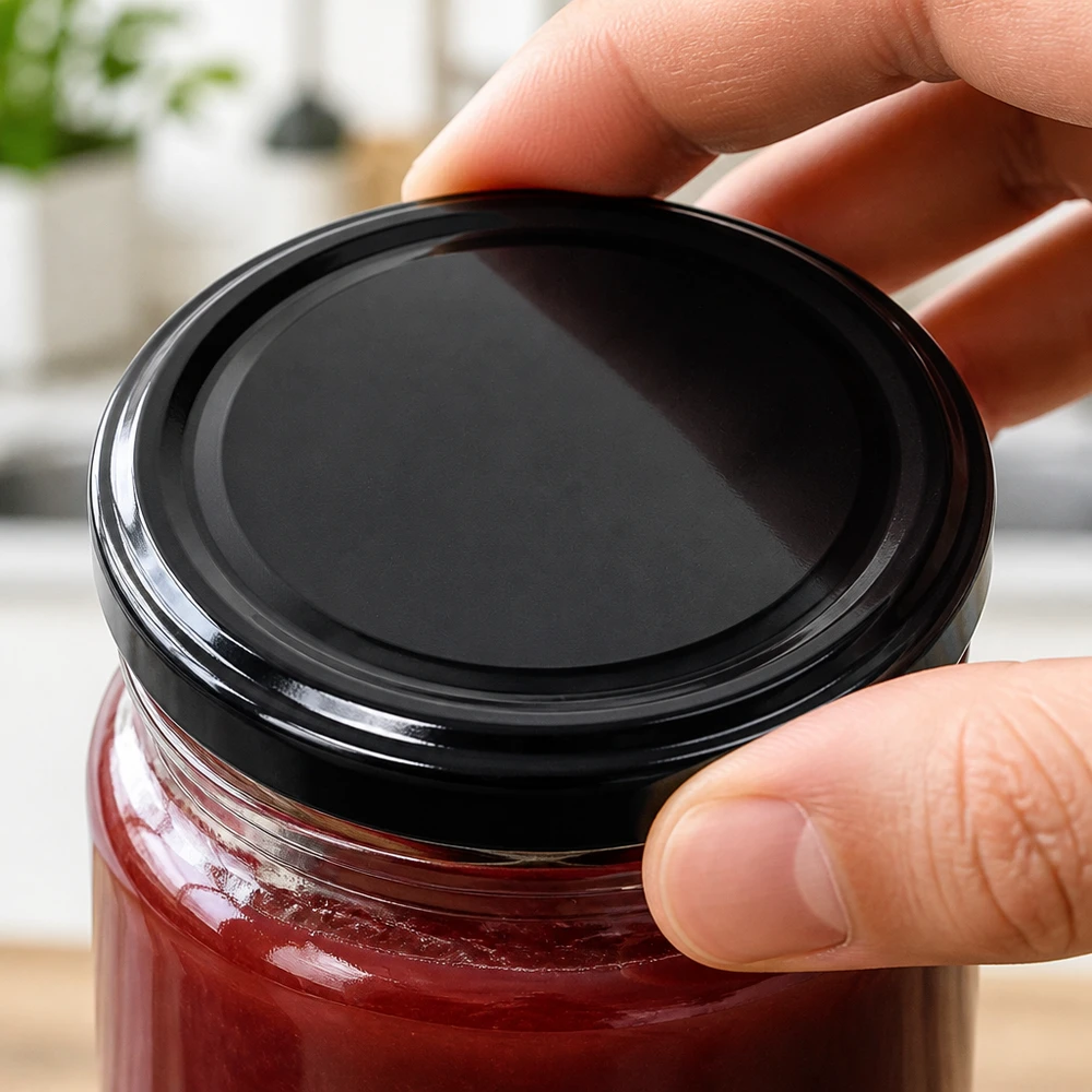 UNiTWIST TO82 zwart, BioSeal, BPA-NI, UNiTWIST UNiTWIST BioSeal TO82 zwarte inmaakdeksel, BPA-vrij, met bolle veiligheidsindicator