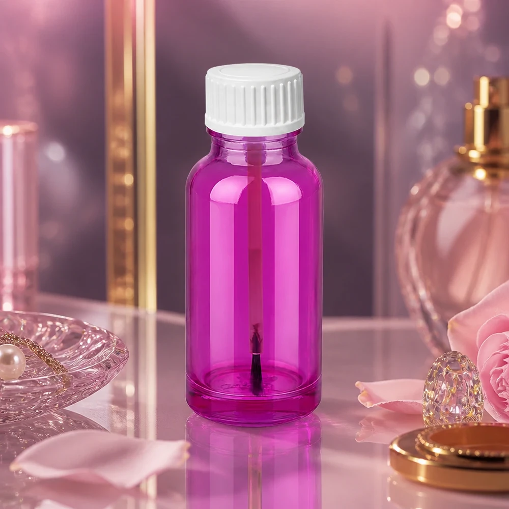 20ml penseelflacon wit standaard PurpleLine UT18/20 Hoogglans Purple Line flesje 20ml met witte dop voor hygiënische productopslag