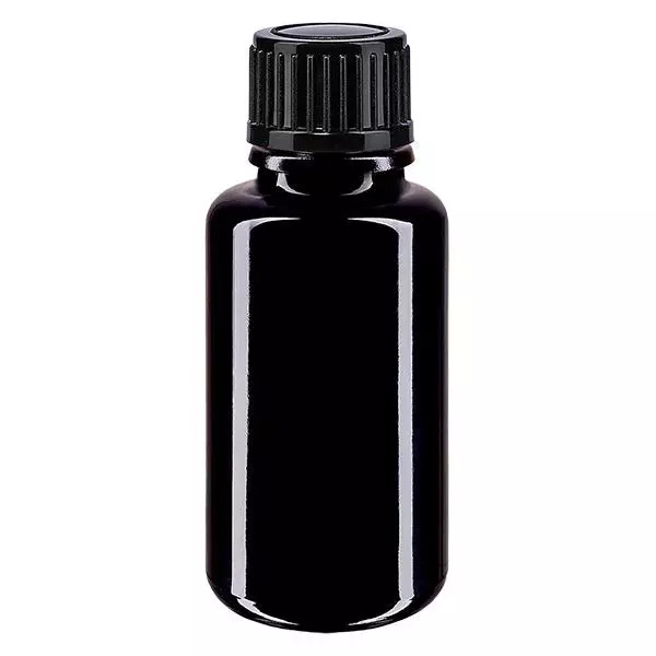 Apothekersfles viol. 20ml druppelaar v. 1mm zwart pc Apothekersfles viol. 20ml druppelaar v. 1mm zwart pc
