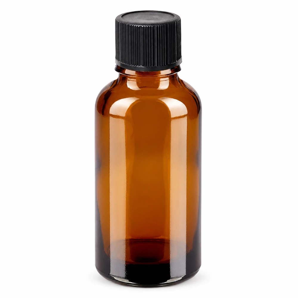 Hoogwaardige amberkleurige glazen fles 30ml met geïntegreerde druppelaar Standaard UT18