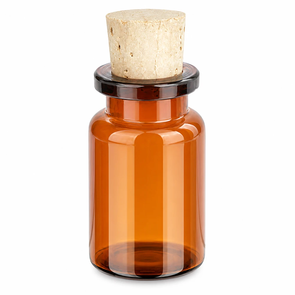 Injectiefles bruin glas 5ml met kurk 11/14mm Lichtschutzflasche Braunglas 5ml mit Korken ideal für Laborproben und Reagenzien