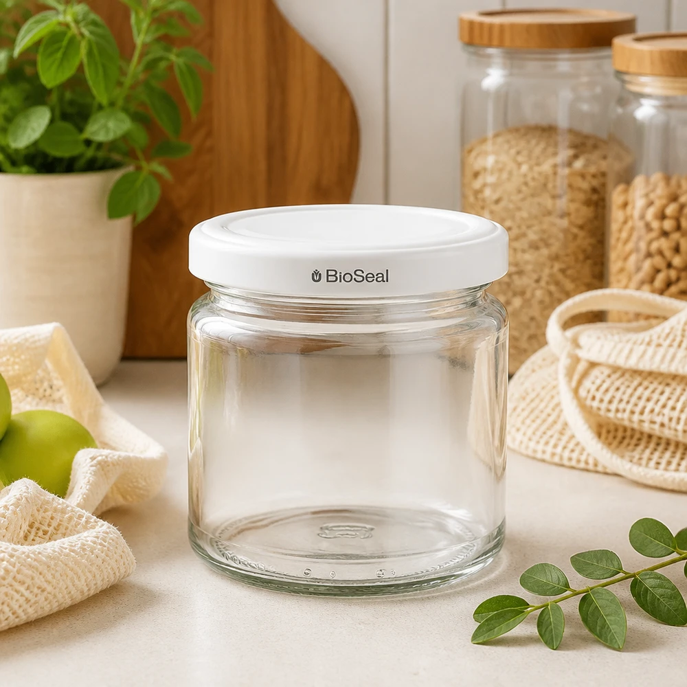 212ml rond glas met BioSeal deksel wit UNiTWIST 212ml rond glas met BioSeal deksel wit UNiTWIST