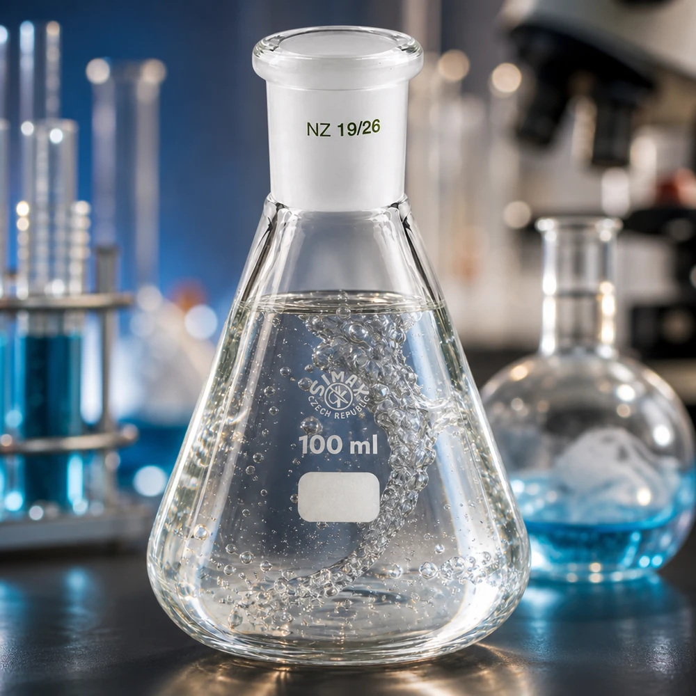 Erlenmeyer 100ml nauwe hals borosilicaat met slijpstuk 19/26