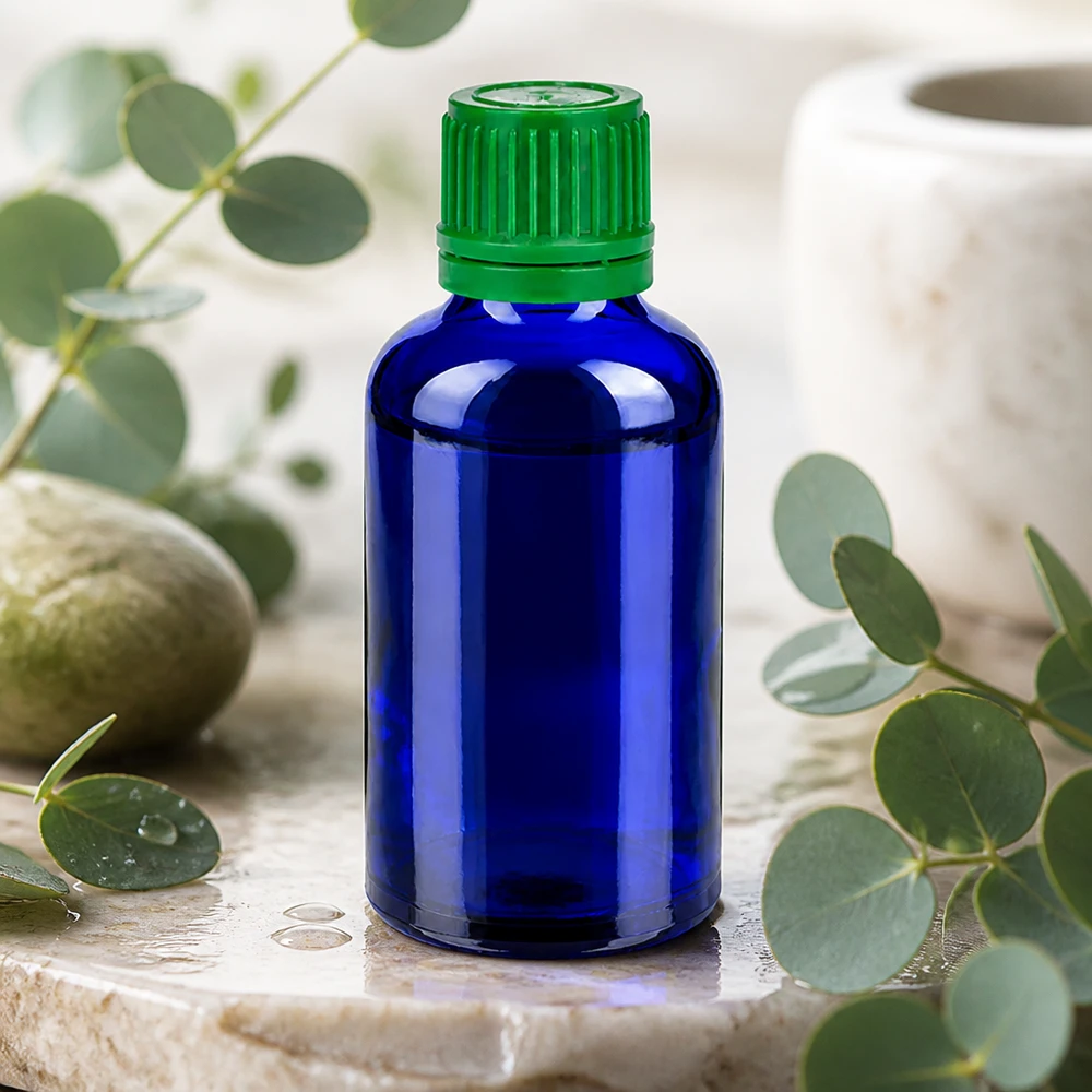 Veelzijdig 50ml flesje voor doe-het-zelf cosmetica en middeltjes met praktische groene schroefdop