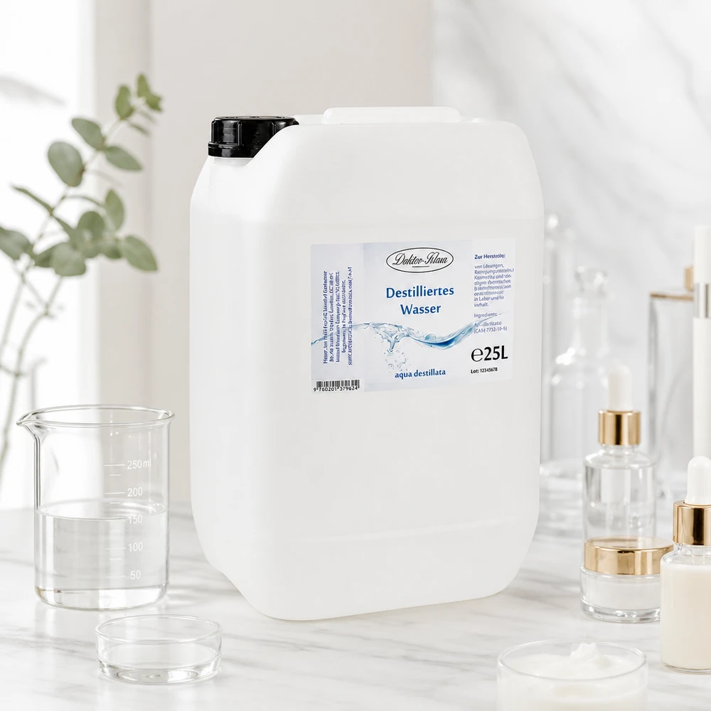 25 liter gedestilleerd water - Aqua dest in blanke premium jerrycan van Doktor Klaus