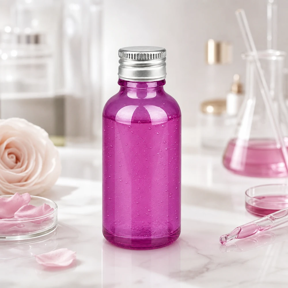 30ml fles 11mm aluminium-zilver schroefdop standaard PurpleLine.UT18/30 Handige glazen fles in paarse look 30ml inhoud voor doe-het-zelf cosmetica en aromatherapie