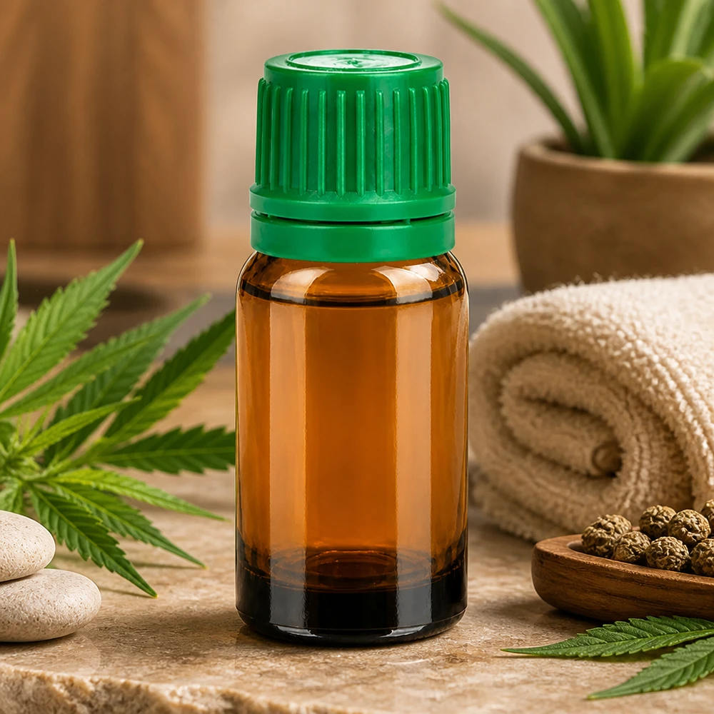 Farmaceutisch glazen flesje van 10 ml met luchtdichte groene dop voor optimale houdbaarheid