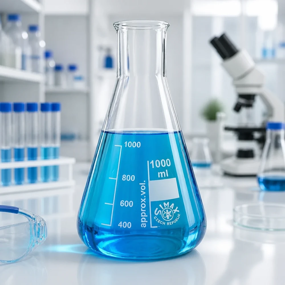Erlenmeyer 300ml wijde hals borosilicaat met afgeronde rand