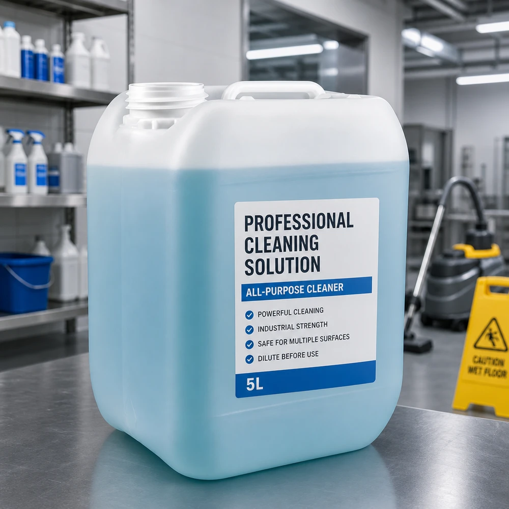 Stevige jerrycan van 5 liter zonder dop, met geïntegreerd handvat, voor professionele schoonmaakmiddelen