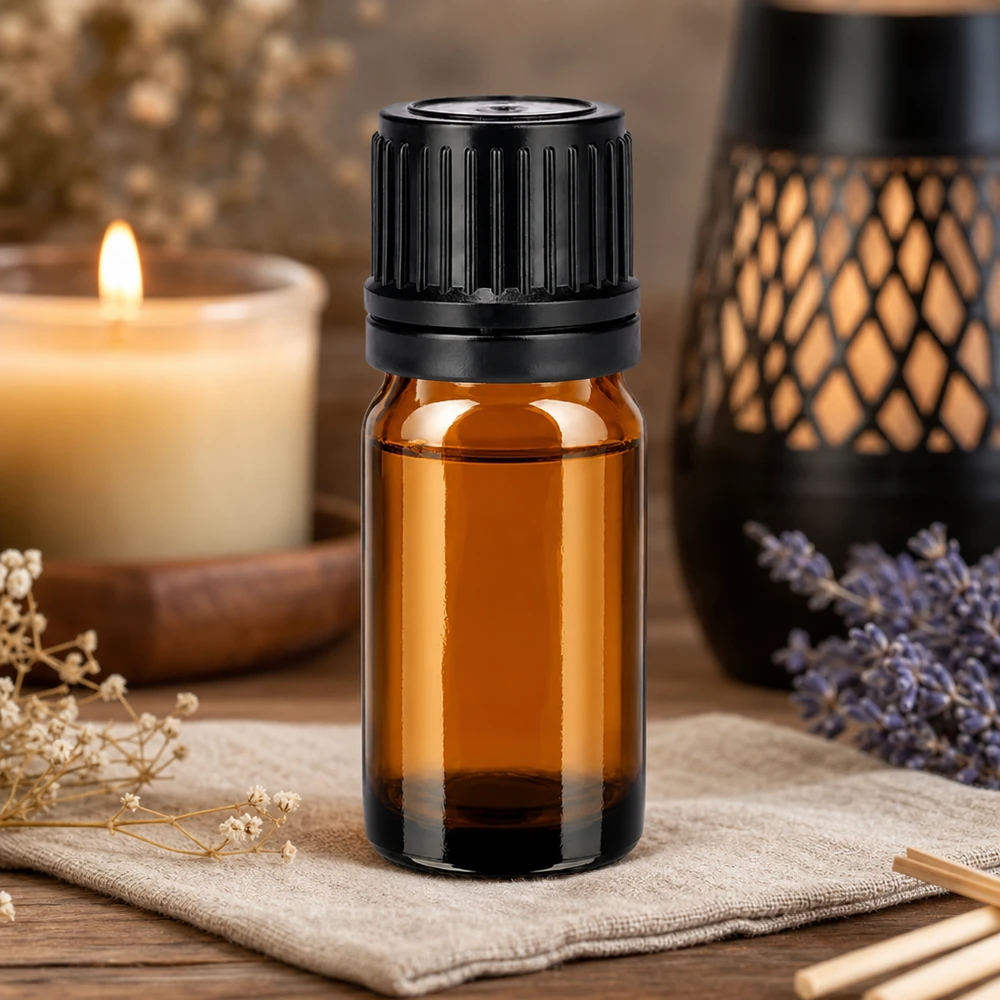 5ml flessenglazen 11mm SV zwart OV BrownLine UT18/5 Compact 5ml flesje van UV-beschermend amberglas, ideaal voor aromatherapie en wellness