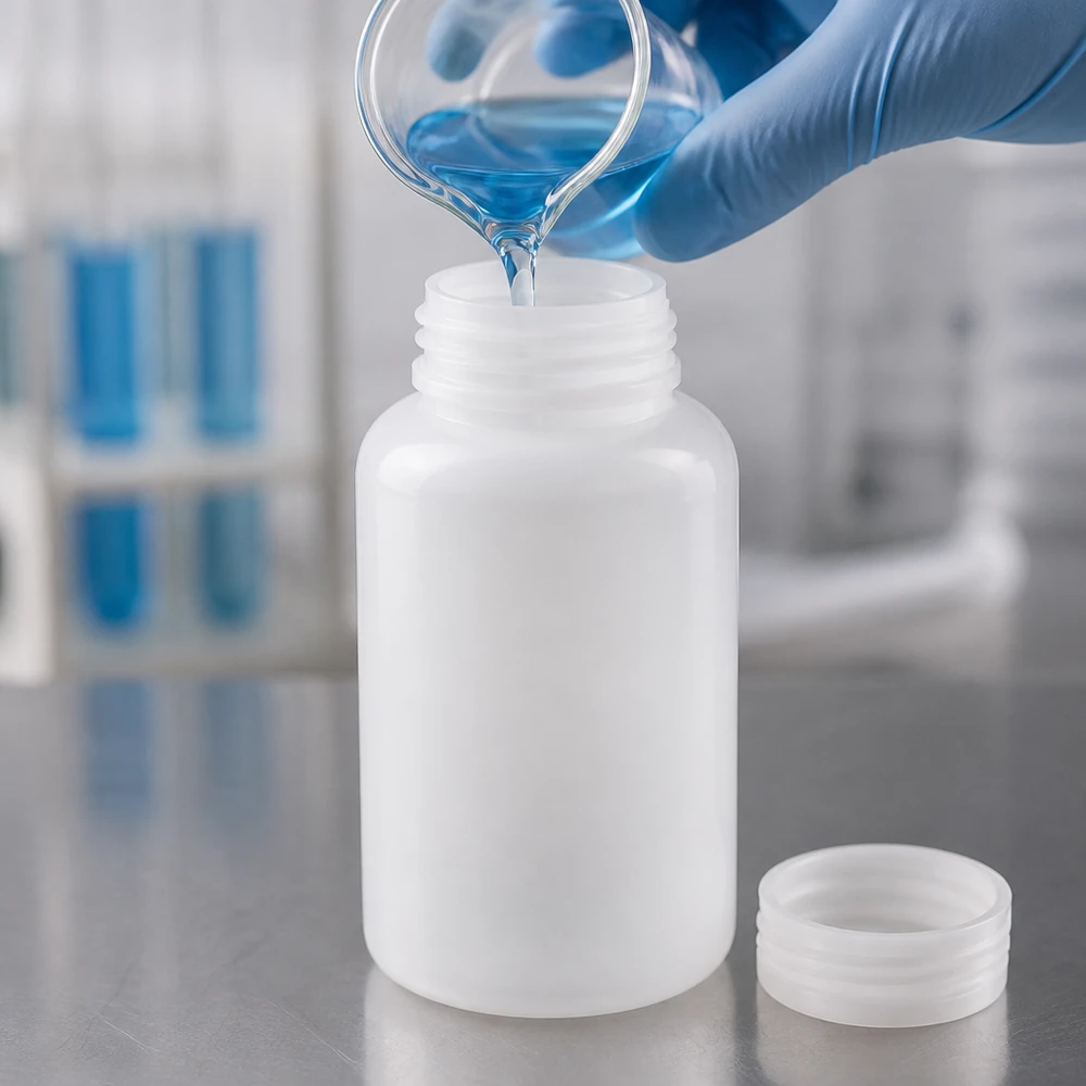 Wijde hals laboratoriumfles 500ml zonder sluiting Laboratoriumfles van 500 ml met wijde hals, geschikt voor vloeistoffen, oplossingen en chemicaliën in het laboratorium