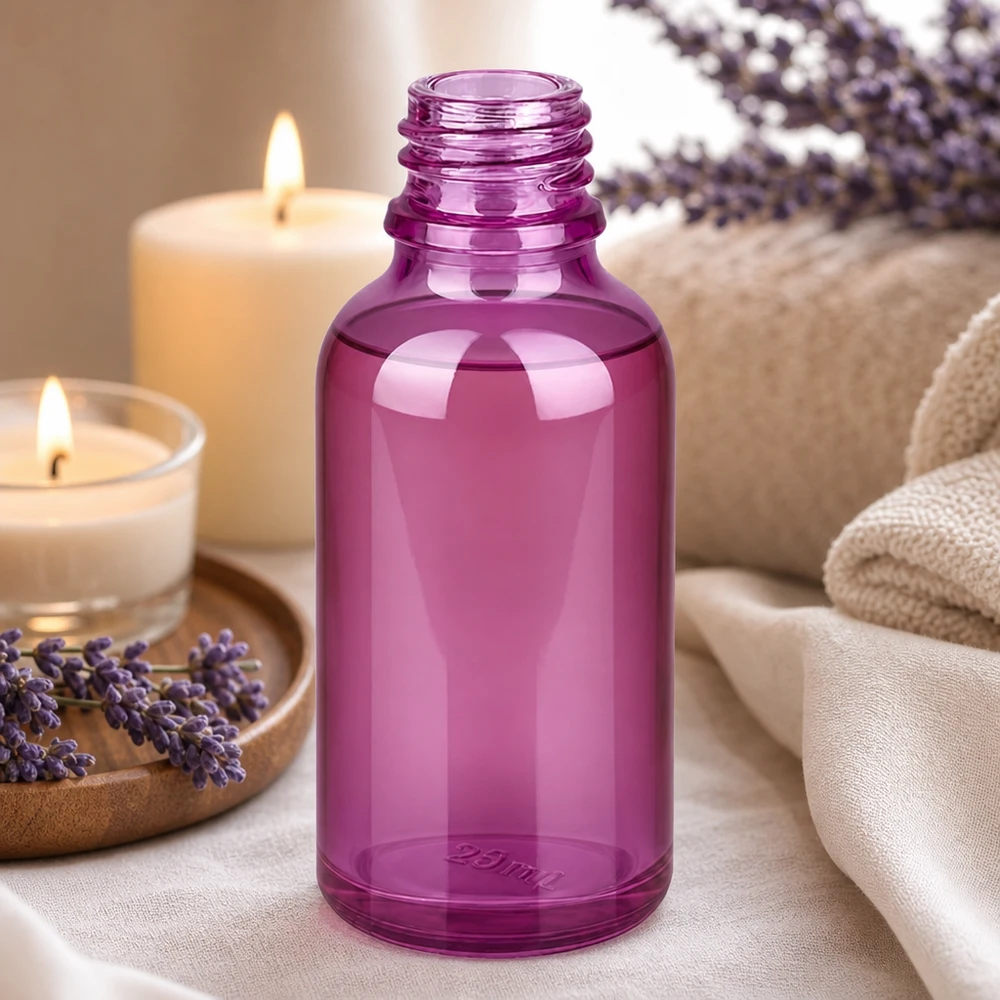 PurpleLine violet glazen fles 30ml met robuuste wanddikte voor veilig bewaren