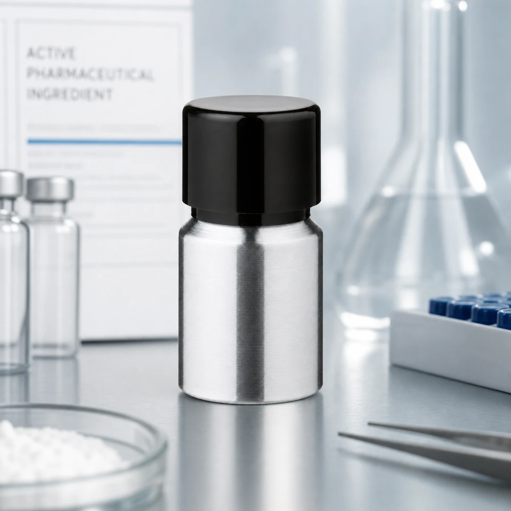Elegant aluminium flesje van 10 ml in metaallook met schroefdop voor hoogwaardige cosmetische producten