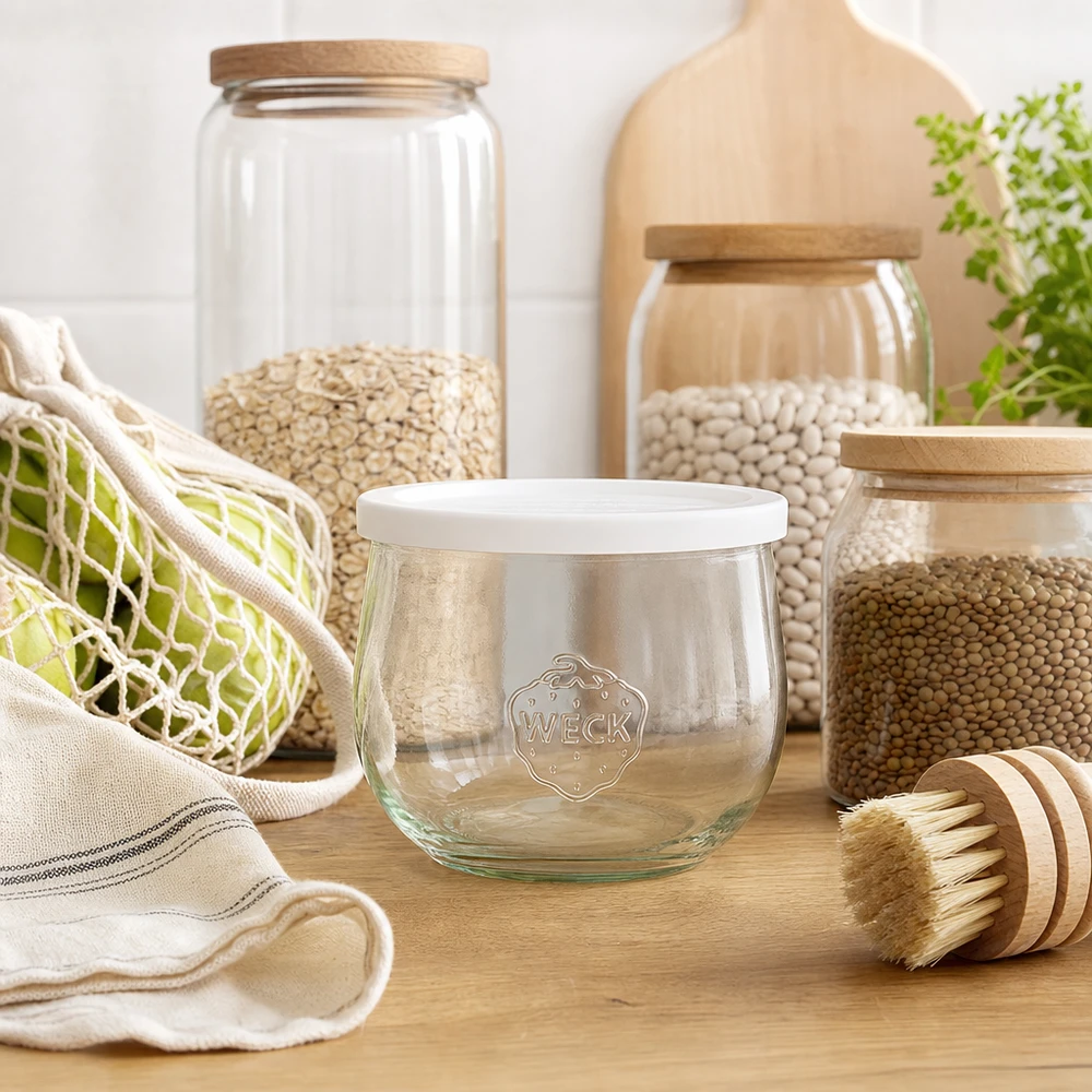 580ml tulpenglas met vershouddeksel WECK RR100 WECK tulpenpot 580ml RR100 voor het bewaren van peulvruchten en granen in een duurzame zero-waste keuken