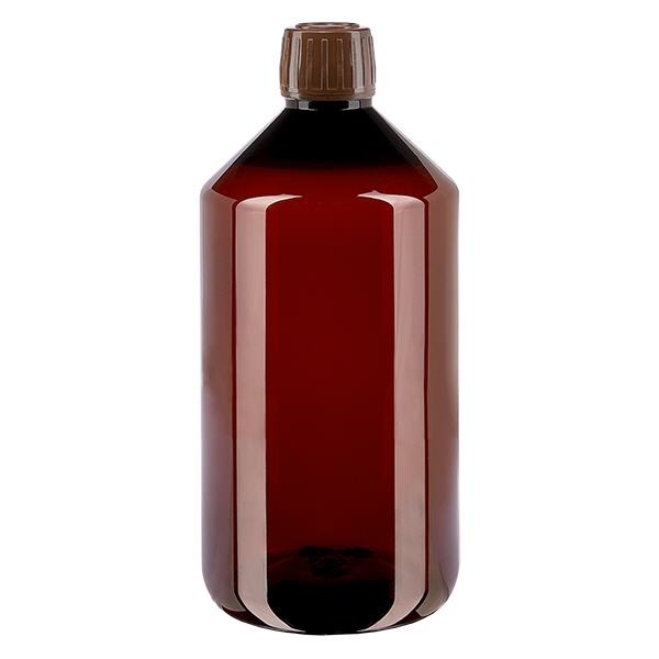 PET fles 750ml met bruine verzegelstop PET fles 750ml met bruine verzegelstop